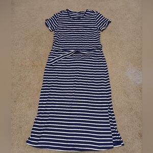 Women's Navy and White Striped Dress